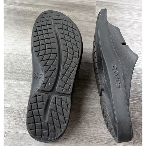 Oofos OOahh Recovery Slide Sandals Black Slip On Comfort Shoes Mens 7 Womens 9 main image 7